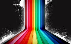 Black Rainbow White Splash Wallpaper