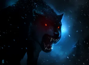 Black Red 4k Wolf Wallpaper
