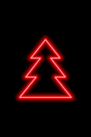 Black Red Neon Christmas Tree Wallpaper