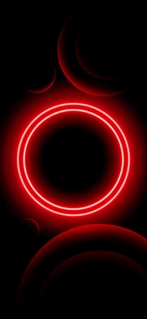 Black Red Neon Circle Wallpaper