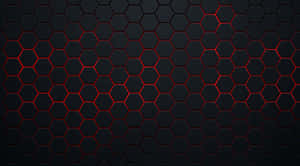 Black Red Neon Honeycomb Wallpaper