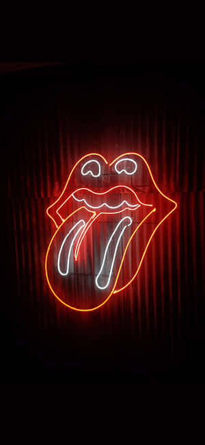 Black Red Neon Rolling Stones Wallpaper