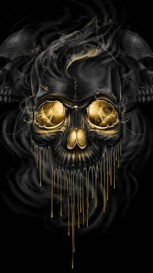Black Skeleton Lighted Eye Wallpaper