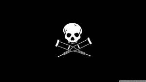 Black Skull Crutches Wallpaper