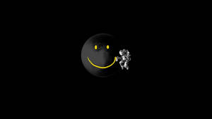 Black Smiley Face Moon Wallpaper