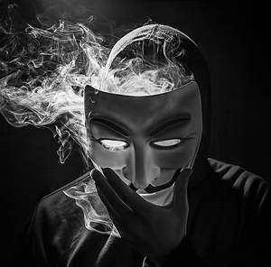 Black Smoke Hacker Mask Wallpaper