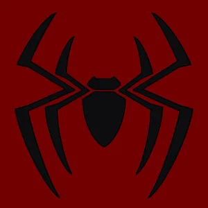 Black Spider Man Ps4 Logo On Red Background Wallpaper