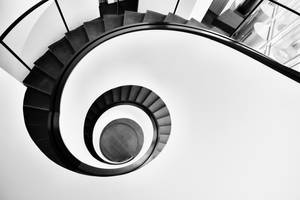 Black Spiral Staircase Art Wallpaper