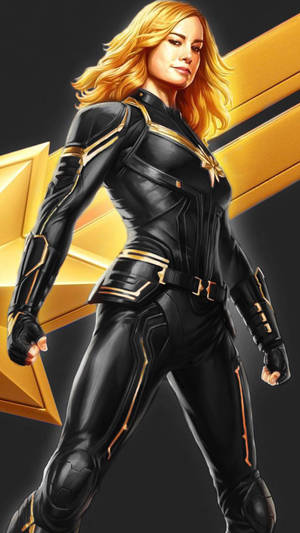 Black Suit Captain Marvel Phone Wallpaper