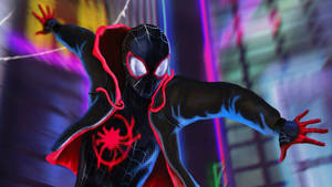Black Suit Spider-man Spider-verse Wallpaper