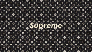 Black Supreme With Classic Monogram Logo Wallpaper