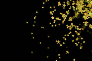 Black With Gold Glitter Stars Wallpaper