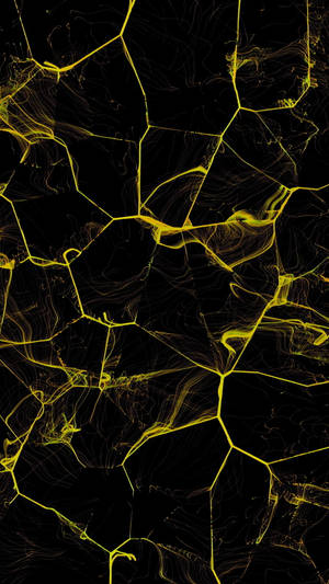 Black With Yellow Streaks Marble Iphone Wallpaper