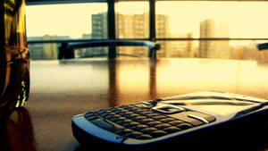 Blackberry Phone And Sunset Wallpaper