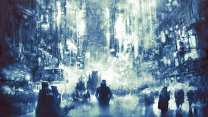 Blade Runner 2049 Blue Abstract Digital Art Wallpaper