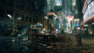 Blade Runner Futuristic Dark Chaotic City Wallpaper