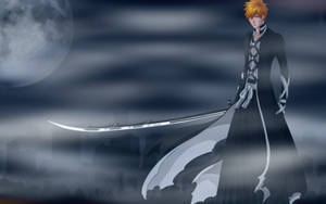 Bleach Ichigo Foggy Moon Wallpaper