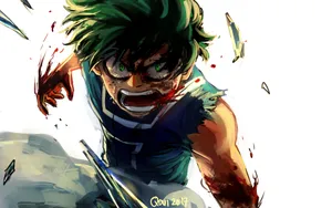 Bleeding Fighting Deku Wallpaper