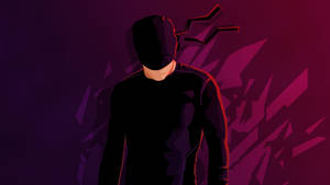 Blindfolded Daredevil In Black And Red Wallpaper