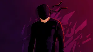 Blindfolded Daredevil In Black And Red Wallpaper