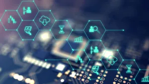 Blockchain Digital Icon Illustration Wallpaper