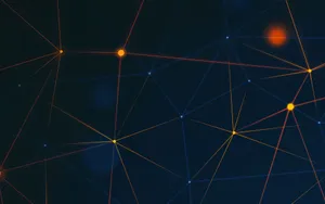 Blockchain Red And Orange Lines Wallpaper