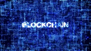 Blockchain Stylized Lettering Wallpaper