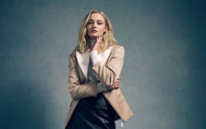 Blonde Girl Coat Leather Wallpaper