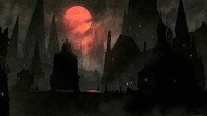 Bloodborne Blood Moon Fantasy Wallpaper