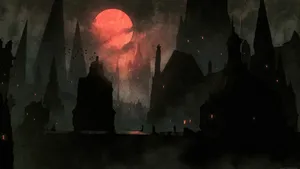 Bloodborne Blood Moon Fantasy Wallpaper