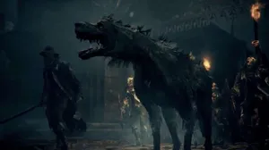 Bloodborne Hunting Mob And Rabid Dog Wallpaper