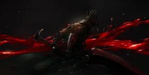 Bloodborne Red And Black Artwork Wallpaper