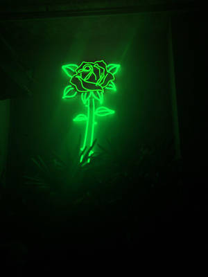 Blooming Rose Neon Green Aesthetic Wallpaper