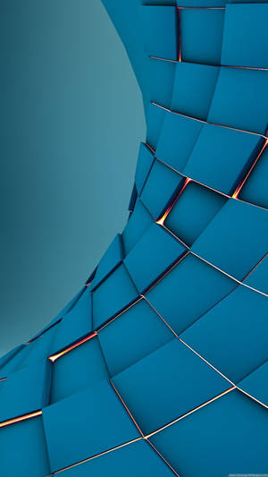 Blue 3d Dynamic Coiling Tiles Wallpaper