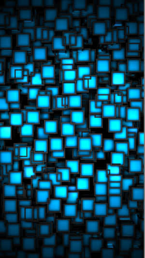 Blue Abstract Background With Squares Wallpaper