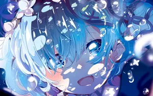 Blue Aesthetic Rem Of Re Zero Wallpaper