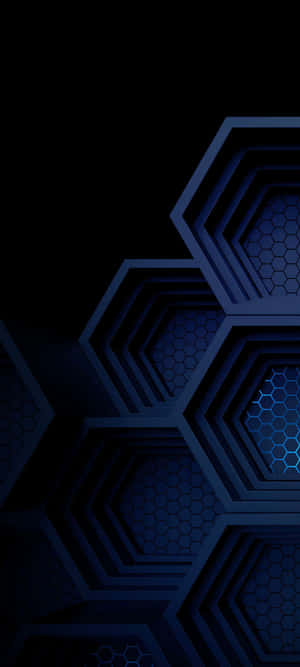 Blue Amoled Hexagons Wallpaper