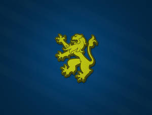 Blue And Gold Lion Insignia Wallpaper