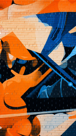 Blue And Orange Graffiti Iphone Wallpaper