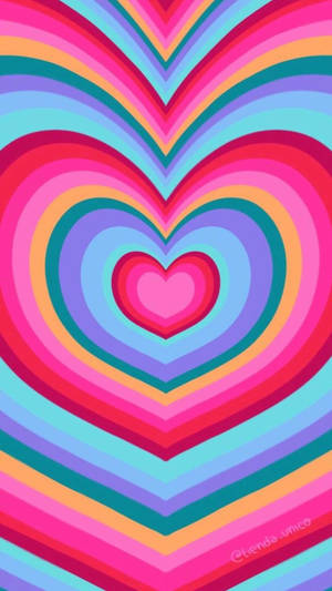 Blue And Pink Wildflower Heart Wallpaper