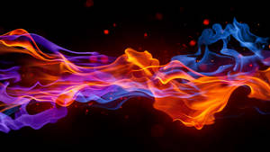 Blue And Red Fire Blending Wallpaper