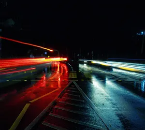 Blue And Red Time Lapse Street Wallpaper