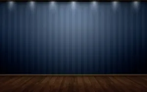 Blue And Striped Wooden Stage Wallpaper