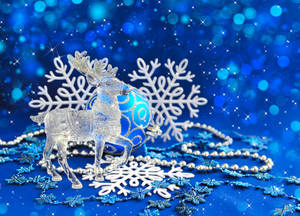 Blue And White Christmas Theme Wallpaper