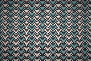 Blue And White Japanese Waves Wallpaper