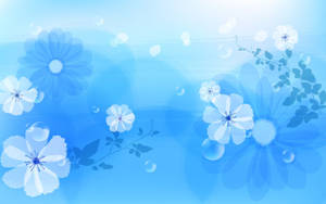 Blue And White Spring Flowers Art Wallpaper