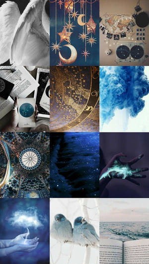 Blue And White Witchy Aesthetic Wallpaper
