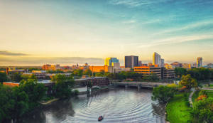 Blue And Yellow Sky In Wichita Wallpaper