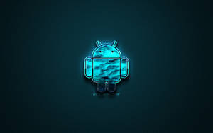 Blue Android Crumple Logo Desktop Wallpaper