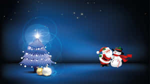 Blue Animated Christmas Wallpaper